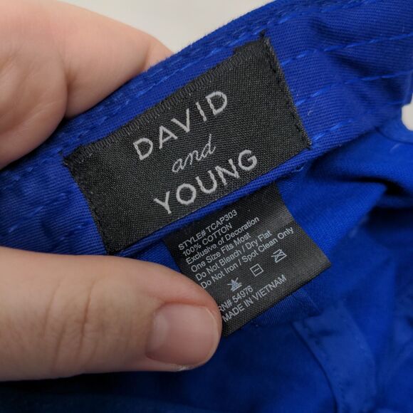 David & Young Women's Slideback Hat Blue OSFM Embroidered Blues Logo Cotton - Picture 8 of 8